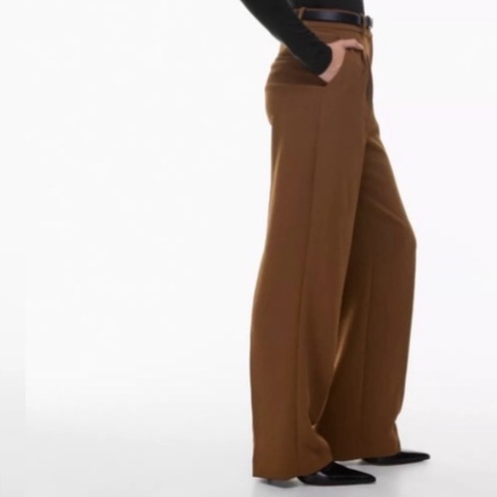 Aritzia Effortless Pants in Cognac (Tall)